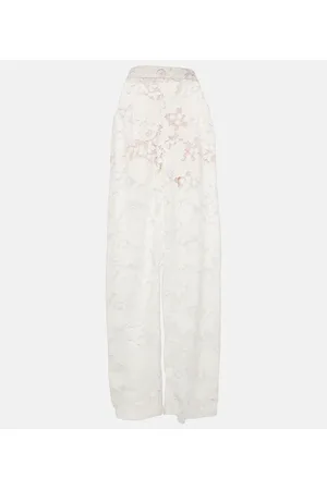Oscar de la Renta Pantaloni in pizzo a vita alta