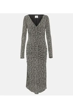 Isabel Marant Abito midi Lalyga in jersey con stampa