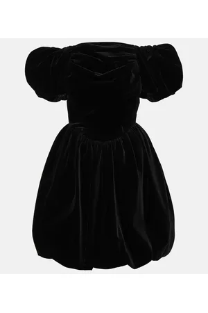 Simone Rocha Miniabito in velluto con scollo bardot