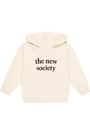 The New Society Felpa in cotone con cappuccio e logo