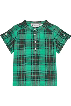 BONPOINT Baby - Camicia Emilio in lino a quadri
