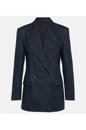 Brunello Cucinelli Blazer in misto cotone lamé