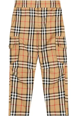Burberry Pantaloni cargo Burberry Check in cotone