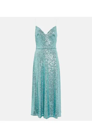 MONIQUE LHUILLIER Abito midi con paillettes