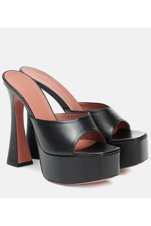 Amina Muaddi Sandali Dalida in pelle con plateau
