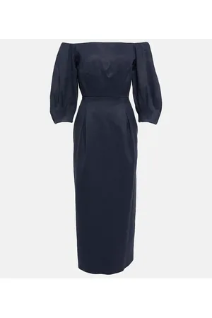 GABRIELA HEARST Abito midi in canapa e cotone