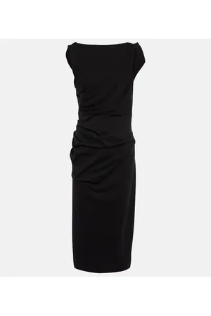 DRIES VAN NOTEN Abito midi in jersey di cotone