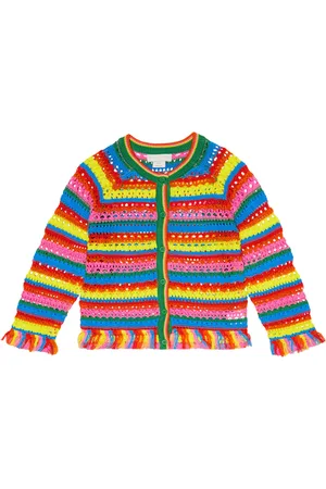 Stella McCartney Cardigan in crochet di cotone a righe