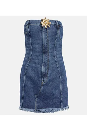 AREA Miniabito in denim Mussel Flower