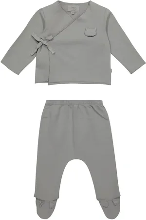 Il gufo Baby - Cardigan e pantaloni in cotone