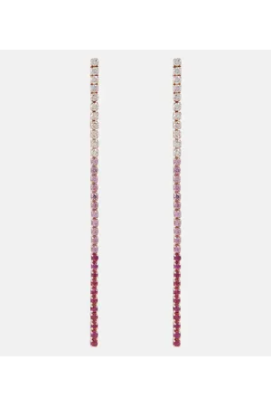 Shay Orecchini Single Thread Drop in rosa 18kt con diamanti