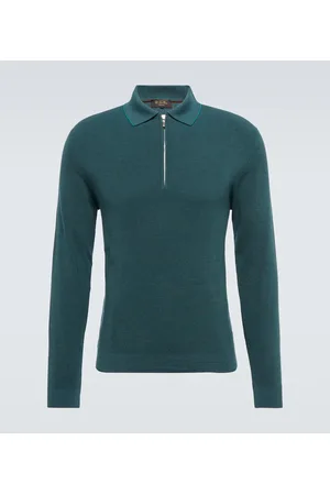 Loro Piana Polo Zip Ridge in lana e seta