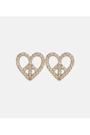 Sydney Evan Orecchini Peace Heart in 14kt con diamanti