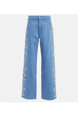 MAGDA BUTRYM Jeans a gamba larga con ricamo