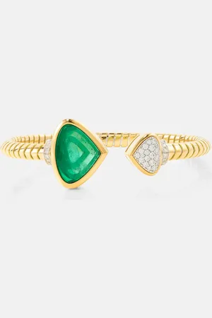 Marina B Bracciale Trisolina in 18kt con diamanti e smeraldo