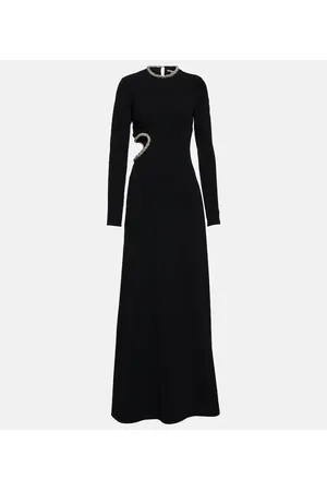 Stella McCartney Abito lungo in cady con cut-out