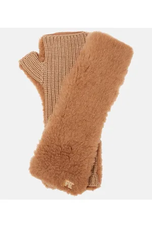 Max Mara Guanti Manny in cammello e seta