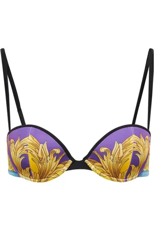 VERSACE Top bikini con stampa