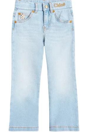 Chloé Chloé Kids Jeans a gamba larga con logo