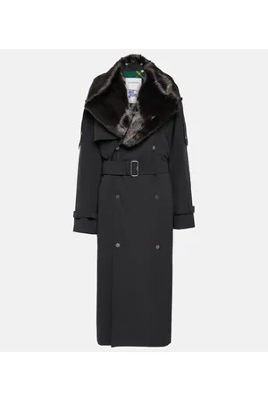 Burberry Trench in misto cotone con pelliccia sintetica