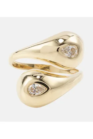 Mateo Anello Water Droplet in 14kt con diamanti
