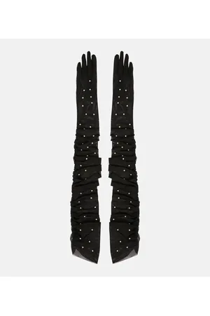 Jennifer Behr Guanti Leontyne con ruches