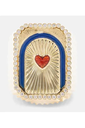 Marie Lichtenberg Anello Heart Mini Scap in 18kt con diamanti