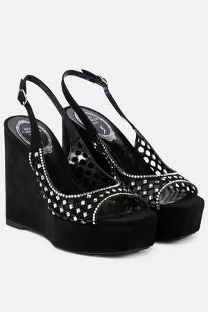 RENE CAOVILLA Sandali in suede con plateau