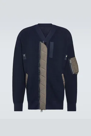 SACAI Cardigan in misto cotone con twill