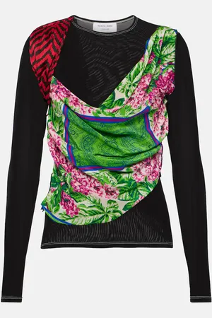 Marine Serre Top Silk Scarves in jersey