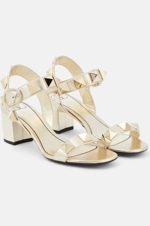 VALENTINO GARAVANI Sandali Roman Stud in pelle metallizzata
