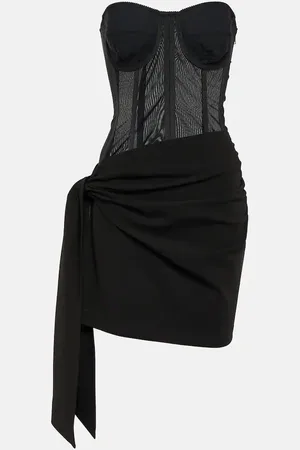 Dolce & Gabbana Miniabito bustier in mesh e jersey