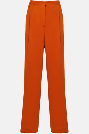 DRIES VAN NOTEN Pantaloni regular in crêpe a vita alta