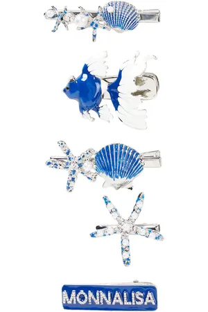 MONNALISA Set di 5 fermacapelli con cristalli e perle bijoux