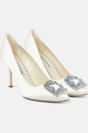 Manolo Blahnik Bridal - Pumps Hangisi 90 in raso con cristalli