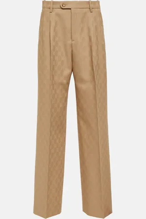 Gucci Pantaloni regular in jacquard di lana GG