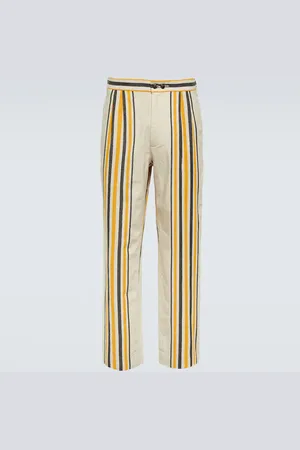 BODE Pantaloni regular in cotone a righe