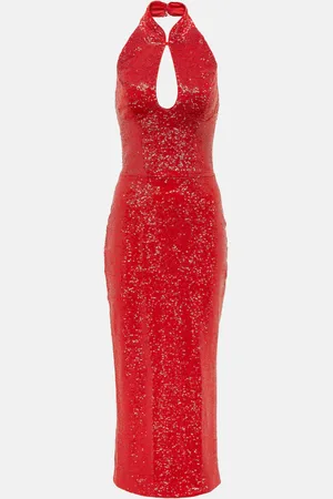 Rasario Abito midi con paillettes e cut-out
