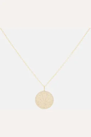Sydney Evan Collana Luck Coin in 14kt con diamanti