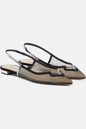 Aquazzura Ballerine slingback Forbidden Love in mesh e suede