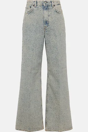 Acne Studios Jeans a gamba larga Monogram a vita alta