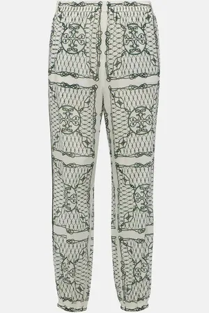 Tory Burch Pantaloni a gamba larga in cotone