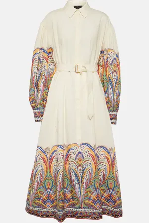 Etro Abito chemisier midi in cotone paisley