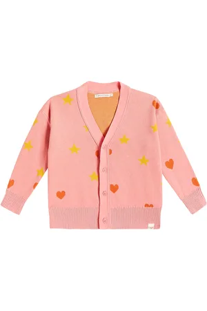 Tiny Cottons Cardigan Hearts Stars in jacquard di cotone