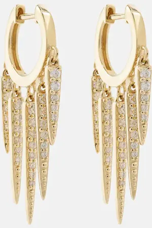 Sydney Evan Orecchini Fringe Huggie in 14kt con diamanti
