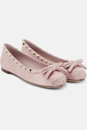 VALENTINO GARAVANI Ballerine Rockstud in raso con pelle
