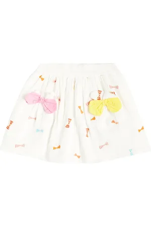 Stella McCartney Gonna in cotone con fiocchi e ricamo