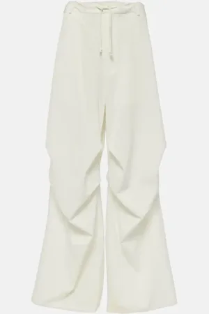Maison Margiela Pantaloni a gamba larga in twill a vita alta