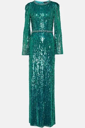 Jenny Packham Abito lungo con pailettes