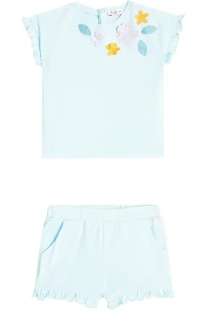 Il gufo Baby - Blusa e shorts in cotone